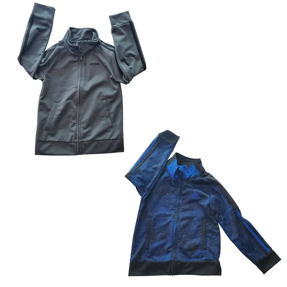 Set of‎ 2 Boys adidas Zip up Jacket Size 5 Blue Gray